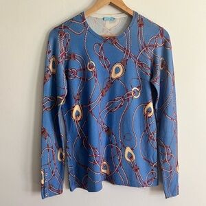j.mclaughlin Signature Print Long Sleeve Modal Knit Crew Neck Sweater pullover